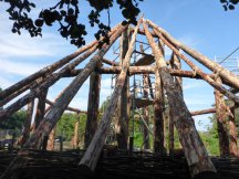 Main structural timbers are erected on site 